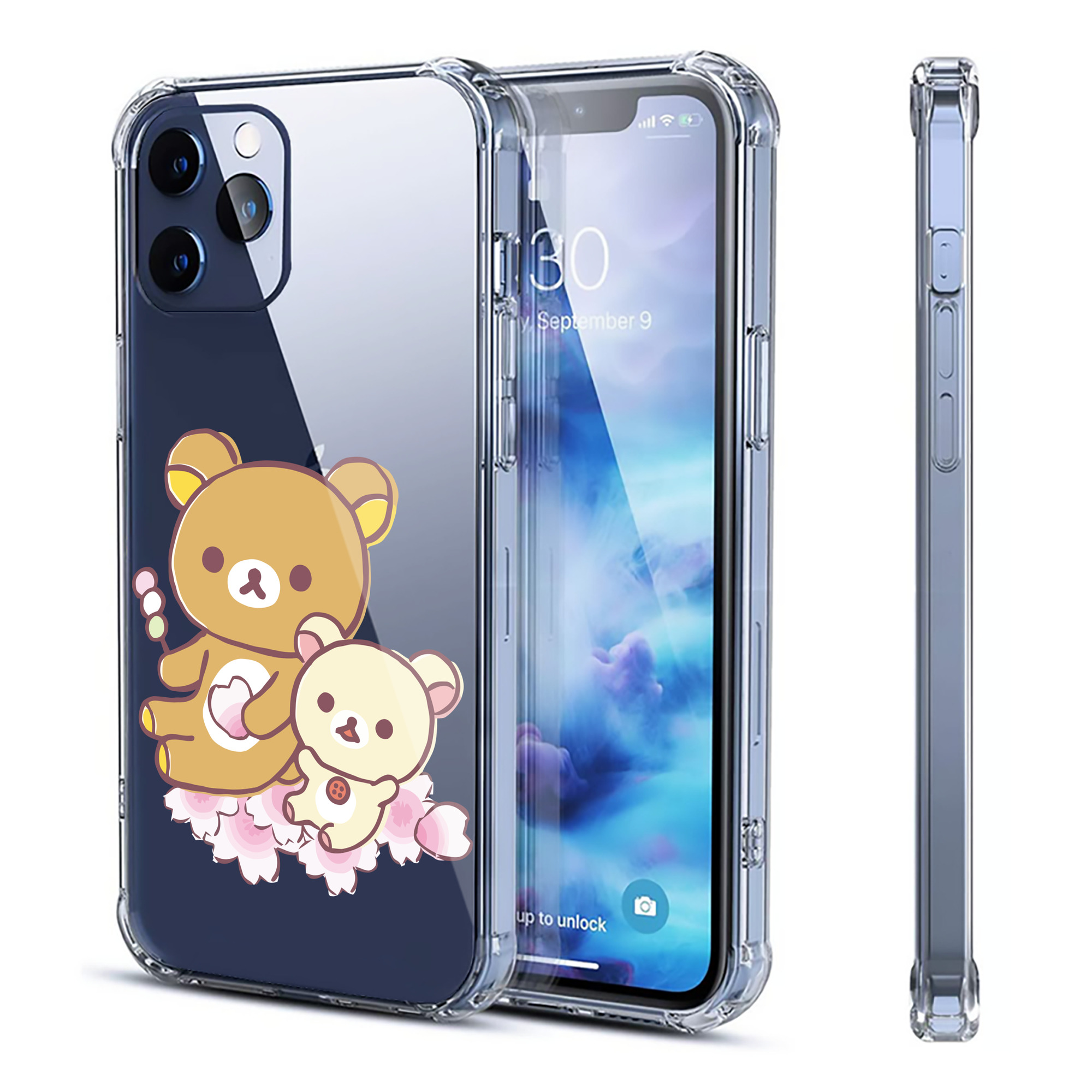 （画像用） リラックマ リラックマ キイロイトリ Rilakkuma Korilakkuma Kiiroitori 【iPhone 12シリーズ対応】透明スマホケース（クリアソフトケース）